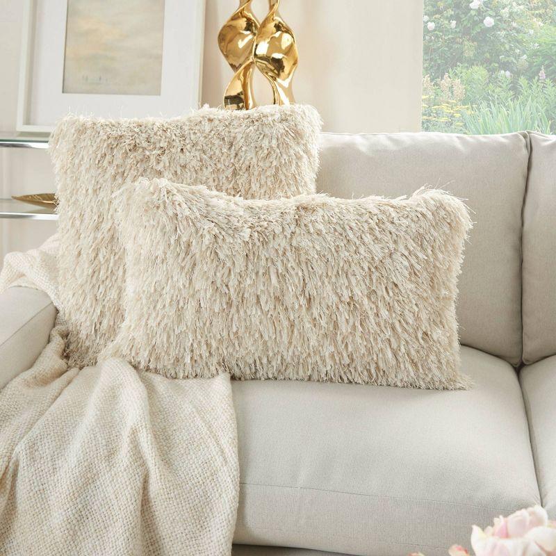 Soft Ribbon Shag Throw Pillow - Mina Victory