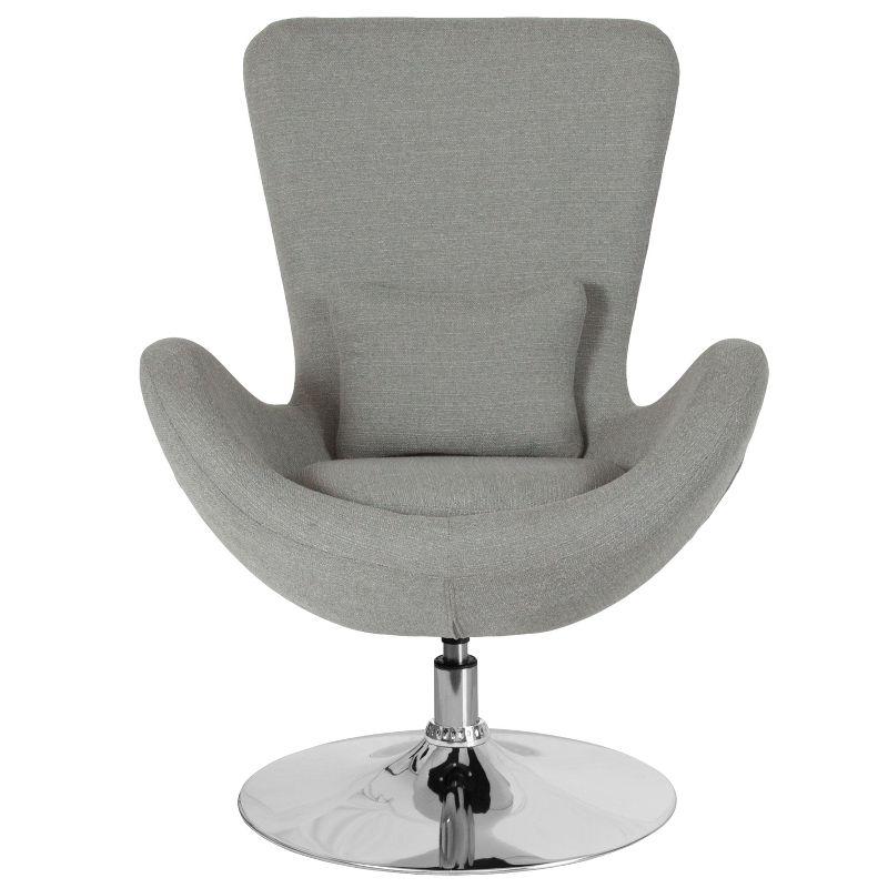 Flash Furniture Egg Series Light Gray Fabric Side Reception Chair