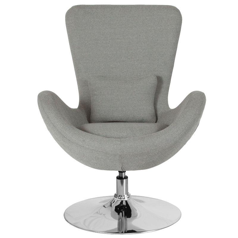 Merrick Lane High-Back Egg Style Lounge Chair With 360° Swivel Metal Base