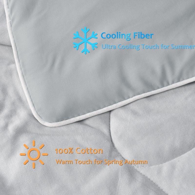 Catalonia Reversible Cooling Blanket, Lightweight Summer Comforter for Hot Sleepers, Silky Soft Summer Duvet Throw Size, 50 x 60 inches, Soft Breathable