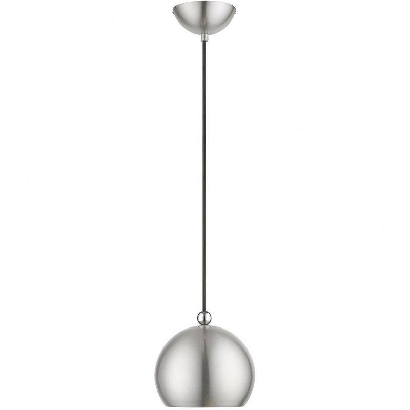 Livex Lighting Stockton 1 - Light Pendant in  Brushed Nickel/Polished Chrome