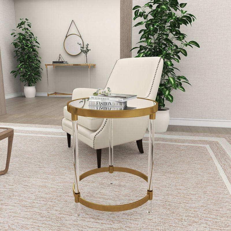 Contemporary Acrylic Accent Table Gold - Olivia & May