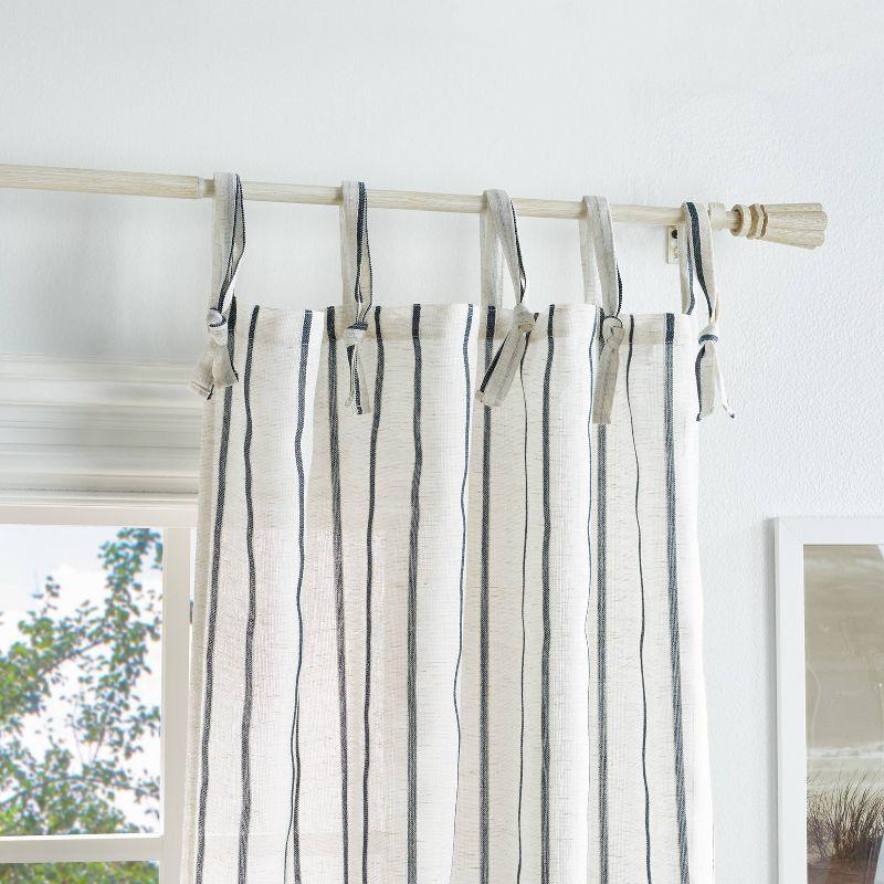 Martha Stewart Laguna Striped Semi-Sheer Tab Top Curtain Panel Pair (Set of 2) (Set of 2)