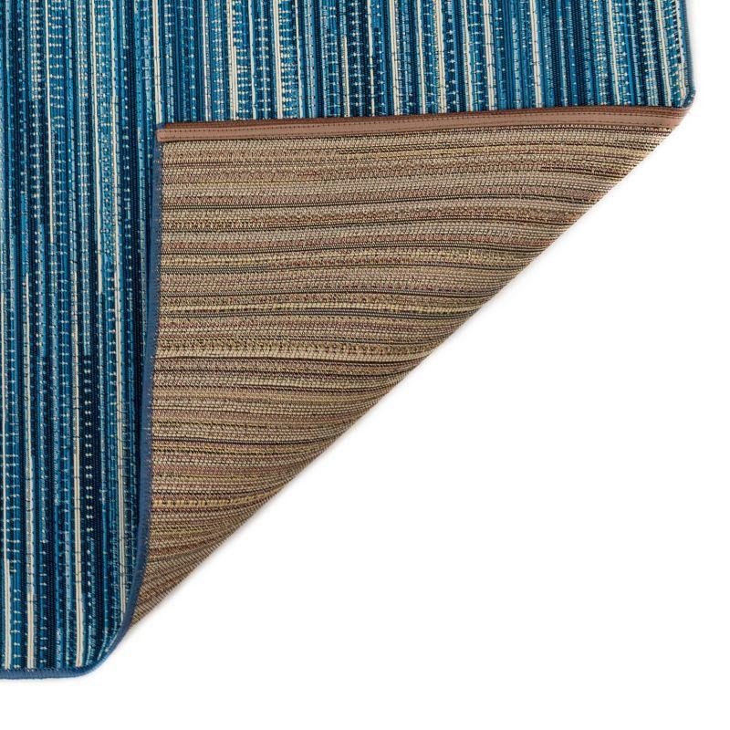 Liora Manne Marina Stripe Indoor/Outdoor Rug Black 1'11" x 7'6"