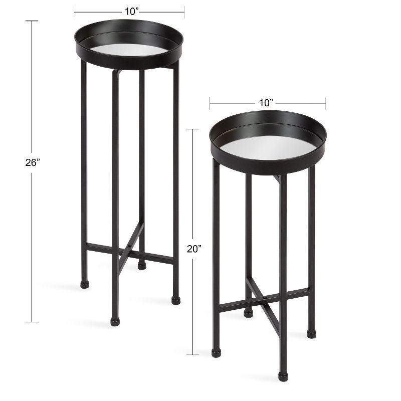 Kate and Laurel Celia Round Metal Nesting Table, 2 Piece, Black