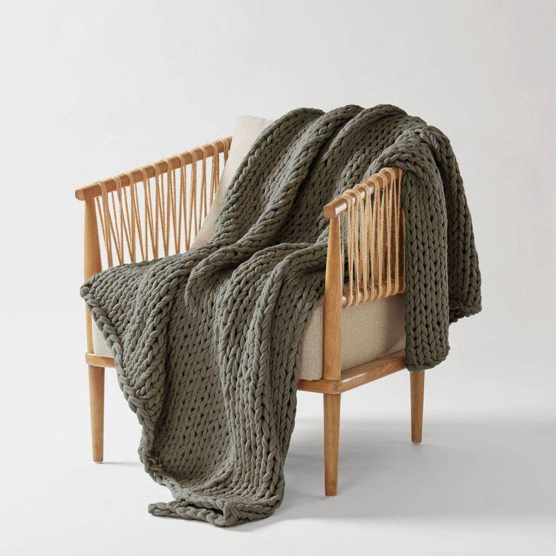 50"x60" Chunky Double Knit Handmade Throw Blanket - Madison Park