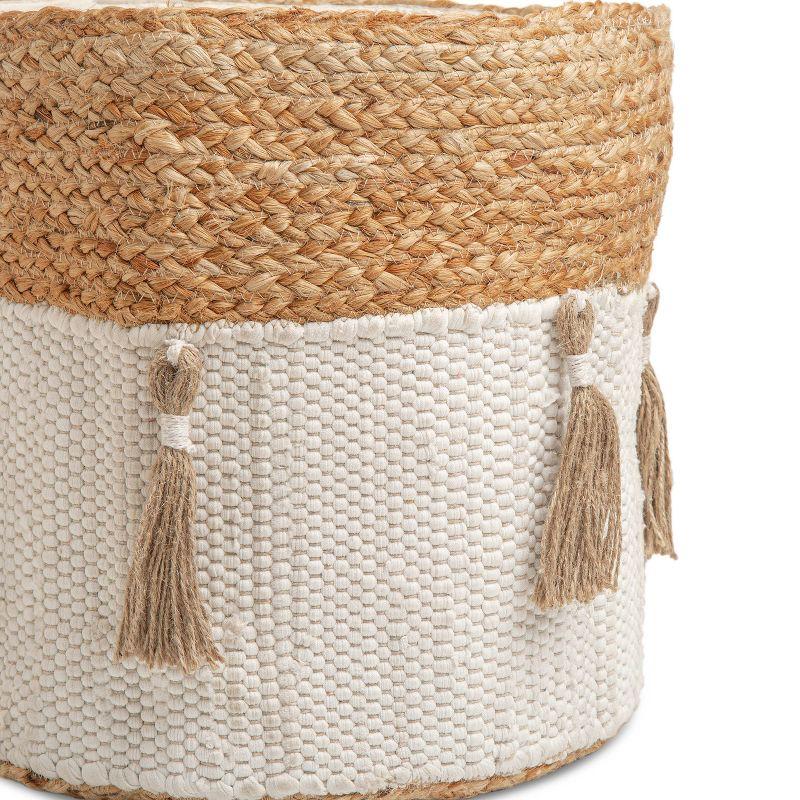 Crane Baby Cotton Canvas Storage Bin - Cotton and Jute Tassel