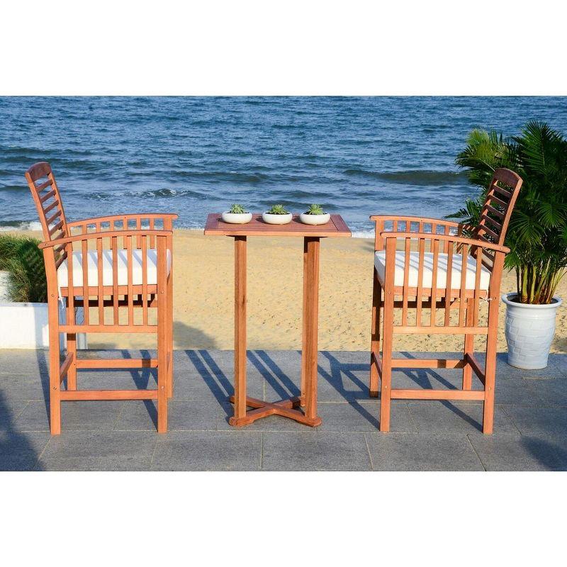 Pate 3 Piece Bar Height Patio Outdoor Bistro Set  - Safavieh