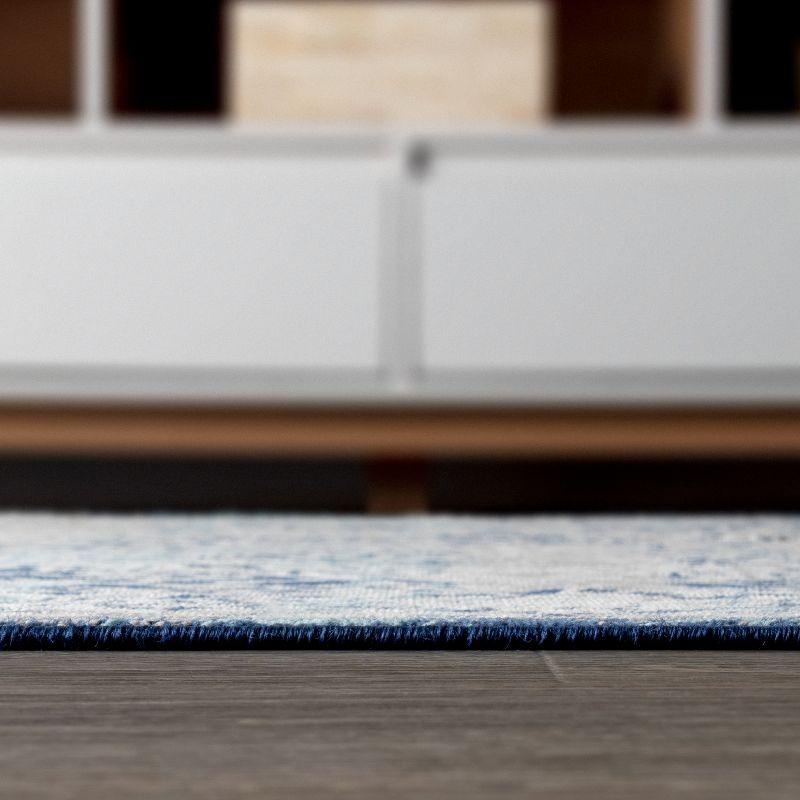 5'x8' Modern Vintage Medallion Area Rug, Navy /Light Grey - JONATHAN Y