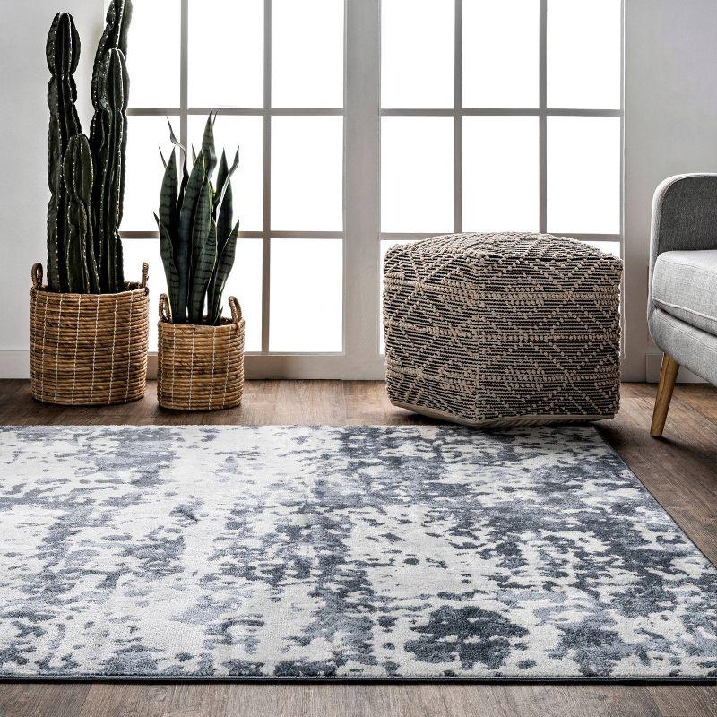 4'3"x6' Ginny Contemporary Speckled Abstract Area Rug Blue - nuLOOM: Machine Made, Low Pile, Indoor Use