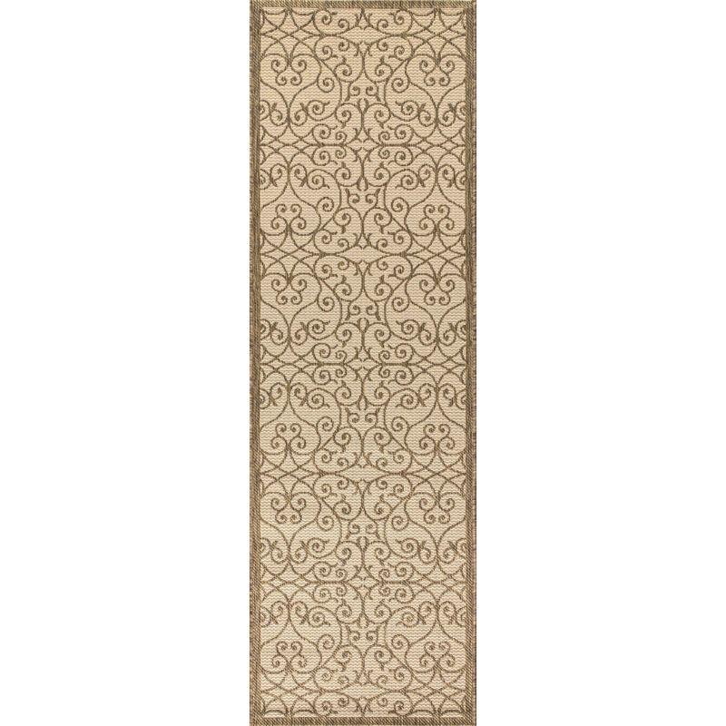 Madrid Vintage Filigree Textured Weave Indoor/Outdoor Area Rug - JONATHAN Y