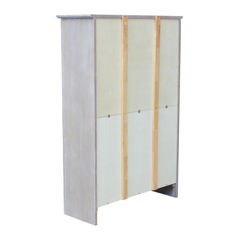 48" Shaker Bookshelf Washed Gray/Taupe - International Concepts: Solid Wood, 3-Shelf Storage