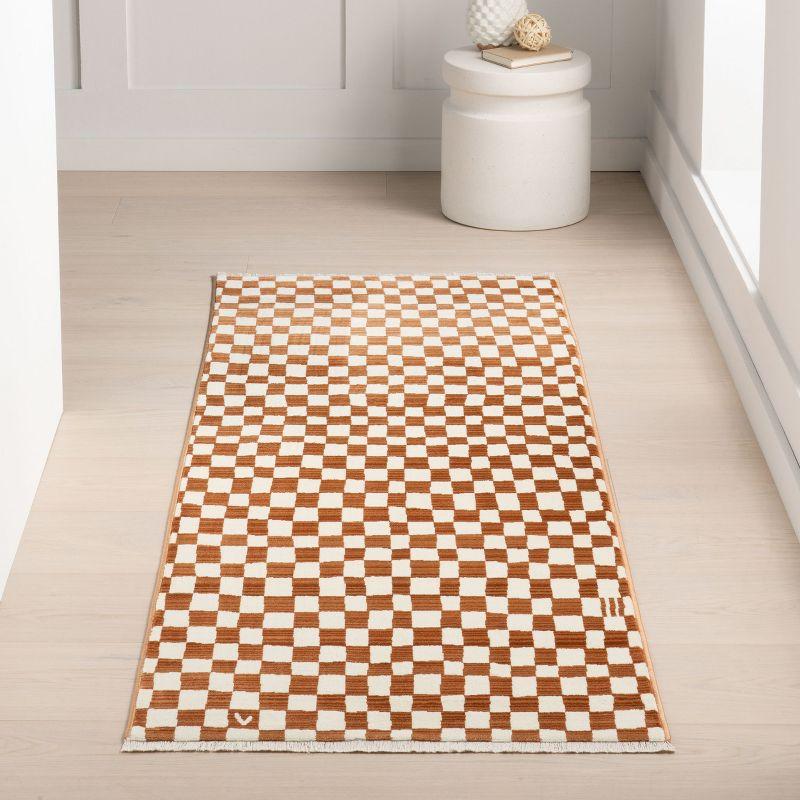 Nuloom Dominique Geometric 2x7 Runner Indoor Area Rug for Living Room Bedroom Dining Room Entryway Hallway Kitchen, Orange/Ivory