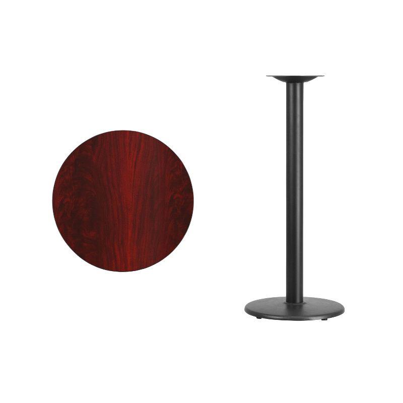 Carrus 24'' Round Laminate Table Top with 18'' Round Bar Height Table Base