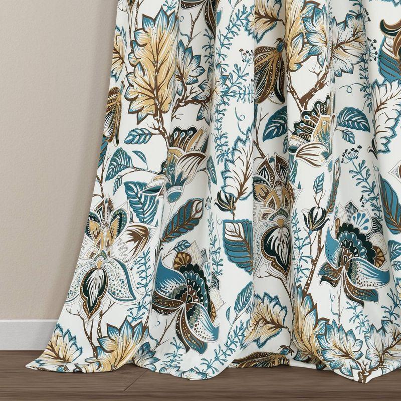 Jacobean Garden Polyester Room Darkening Curtain Pair (Set of 2)