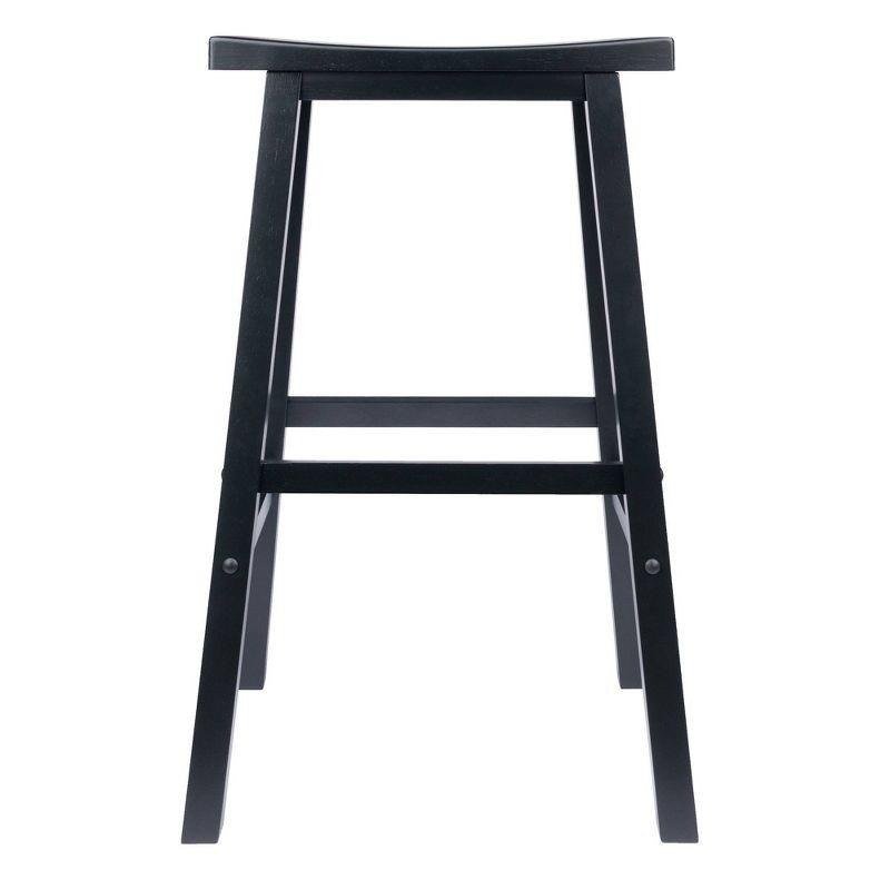 29" Black Wood Saddle Seat Bar Stool