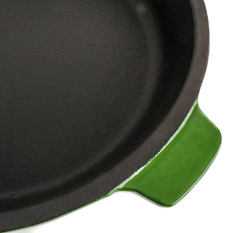 BergHOFF Neo 2Pc Cast Iron Cookware Set, 11" Grill Pan & 10" Fry Pan, Green