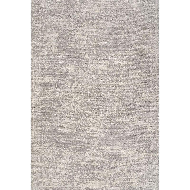 3'x5' Alhambra Ornate Medallion Modern Area Rug, Ivory - JONATHAN Y