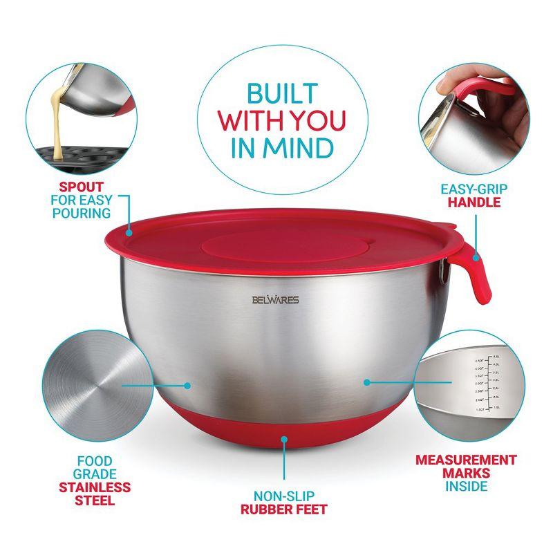 Belwares Stainless Steel Nested Mixing Bowl Set