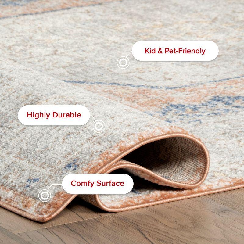 Nuloom Jacquie Medallion 6 Square Indoor Area Rug for Living Room Bedroom Dining Room Kitchen, Peach/Beige