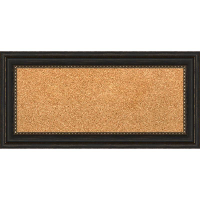 Natural Cork Board with Bronze Beaded Frame, 39" x 22"