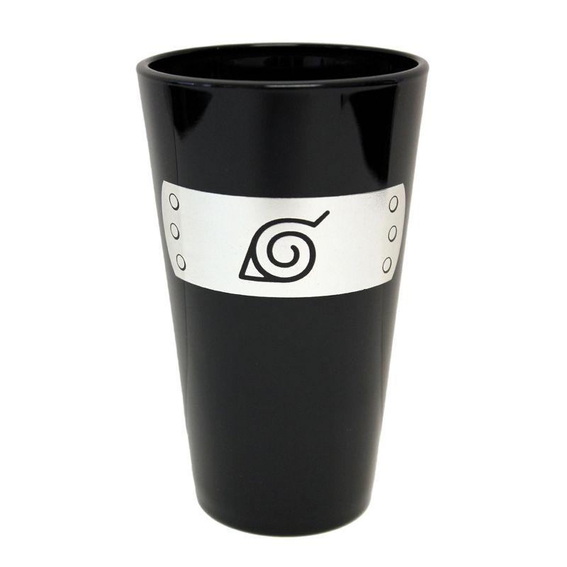 Naruto Shippuden Black and Silver 16oz Drinking Glass