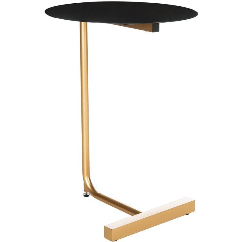 Haylee Round Side Table - Black/Gold - Safavieh.