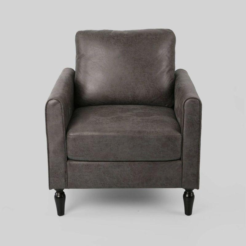 Slate Gray Plush Microfiber Low Profile Contemporary Club Chair