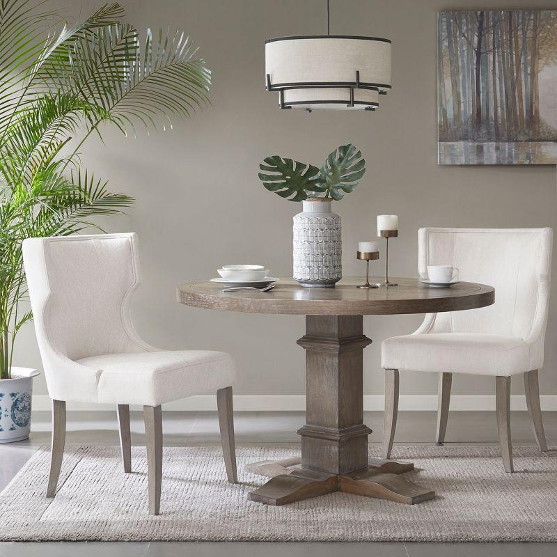 Madison Park Troy Upholstered Wingback Dining Chair Cream