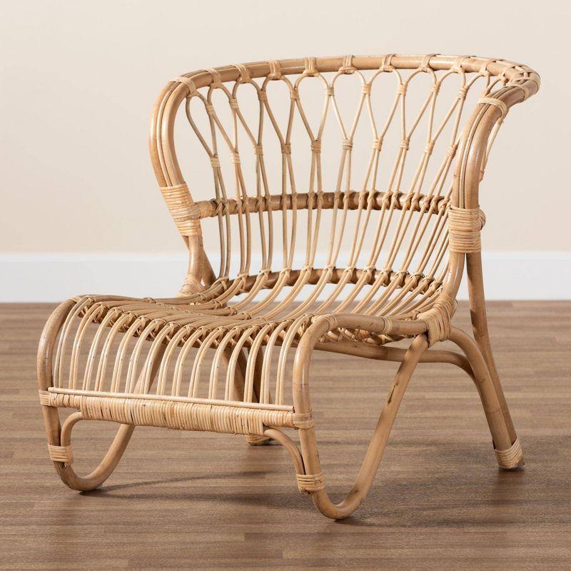 bali & pari Alaya Rattan Accent Chair: Handcrafted, Indoor Furniture, No Ottoman