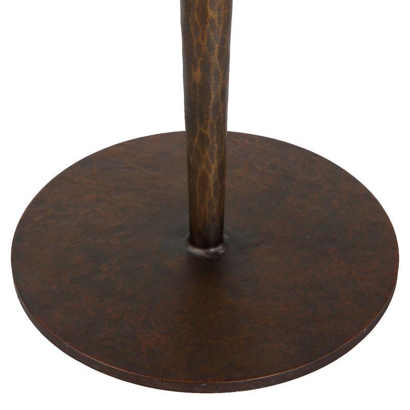 Round Rustic Copper Bronze Iron Accent Table