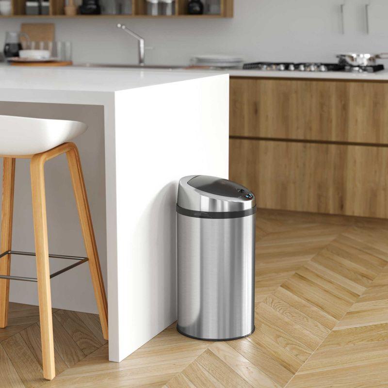 Stainless Steel 8 Gallon Motion Sensor Trash Can