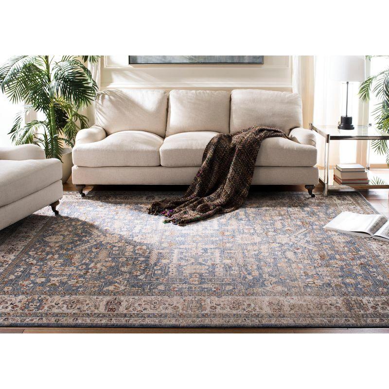 Elegant Light Blue Vintage-Inspired 8' x 10' Synthetic Area Rug