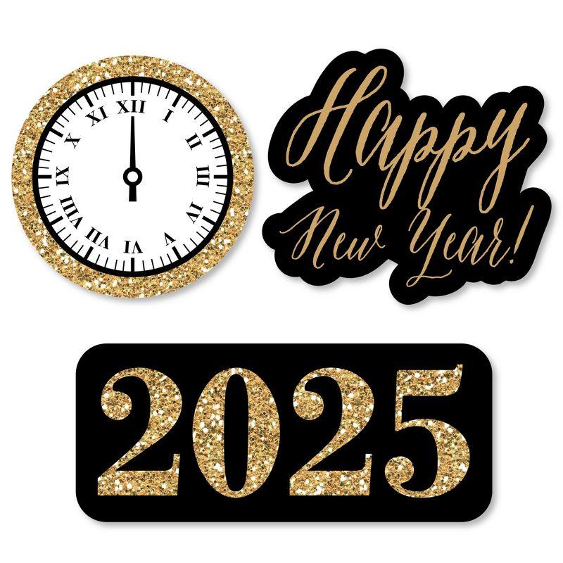 Big Dot of Happiness New Year's Eve - Gold - DIY Shaped 2025 New Years Eve Party Cut-Outs - 24 Count