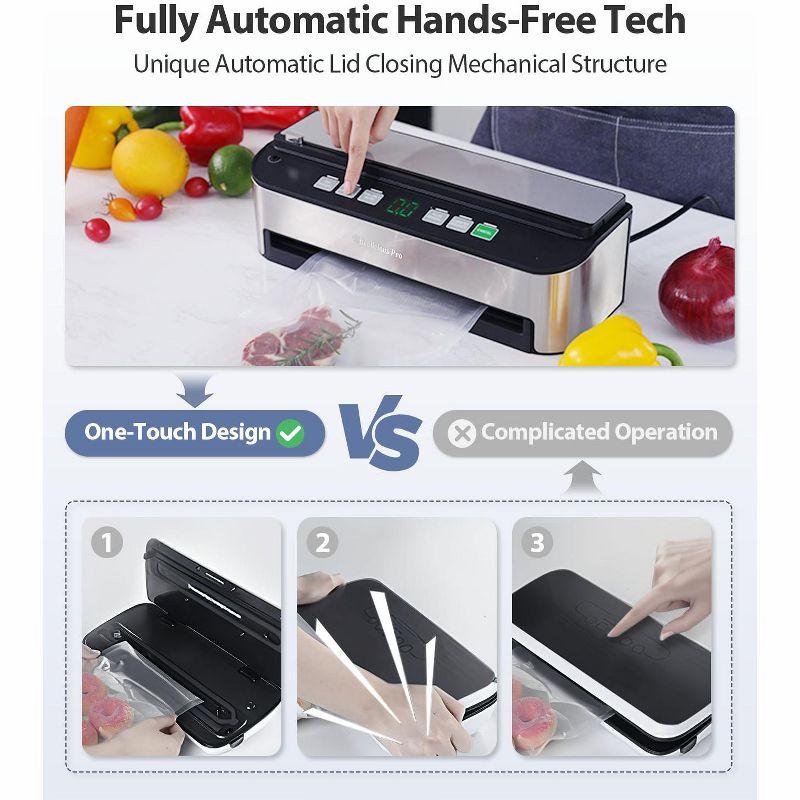 Beelicious Pro 8-in-1 Stainless Steel Vacuum Sealer with Digital Display