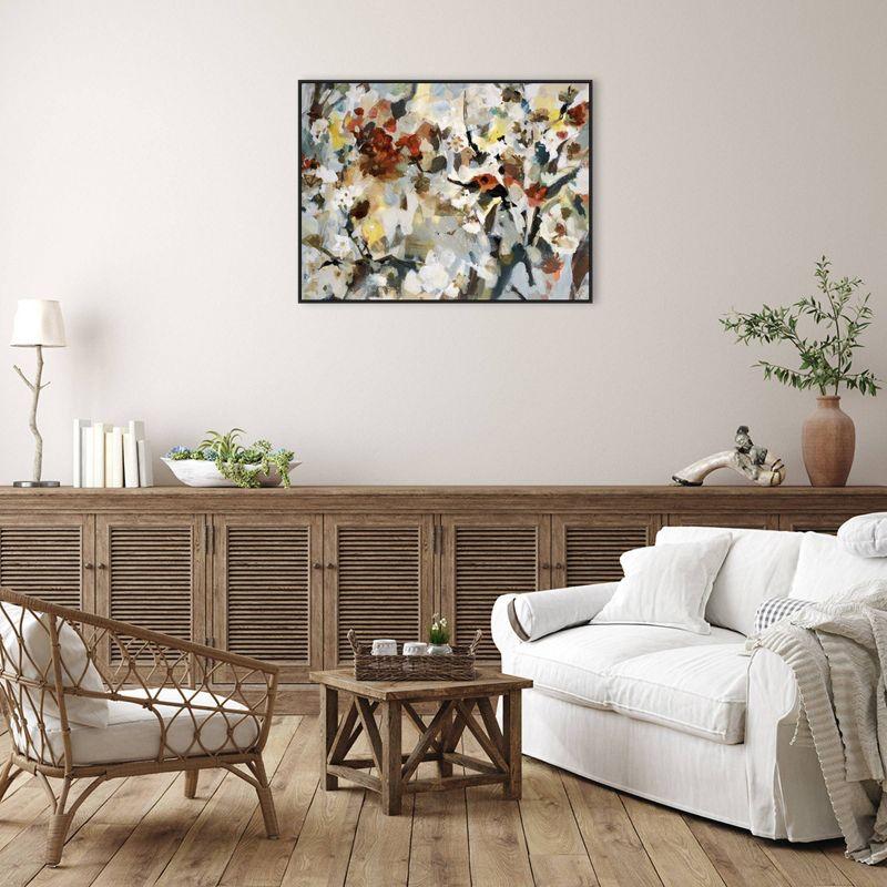 42" x 32" Floweresque II by Jodi Maas Framed Canvas Wall Art Print - Amanti Art: Oversized Abstract Decor