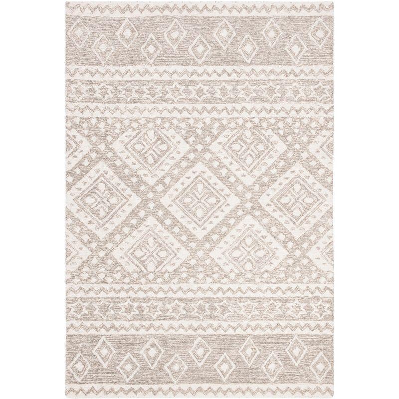 Micro-Loop MLP501 Hand Tufted Indoor Area Rug - Dark Grey/Ivory - 4'x6' - Safavieh