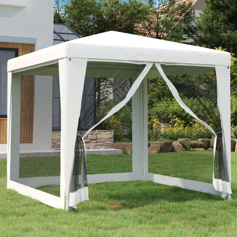 vidaXL Metal Party Tent with 4 Mesh Sidewalls
