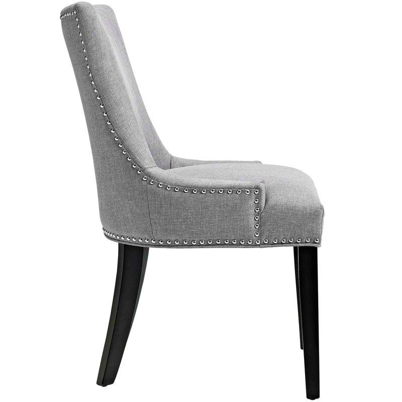 Regal Hourglass Light Gray Leather Parsons Side Chair