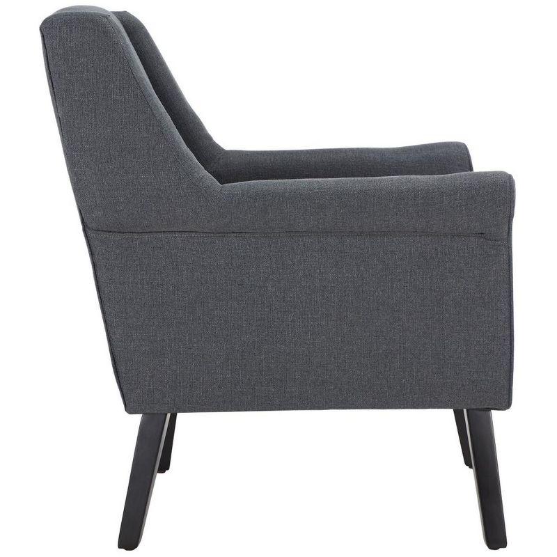 Videl Dark Grey Upholstered Accent Chair with Rolled Arms