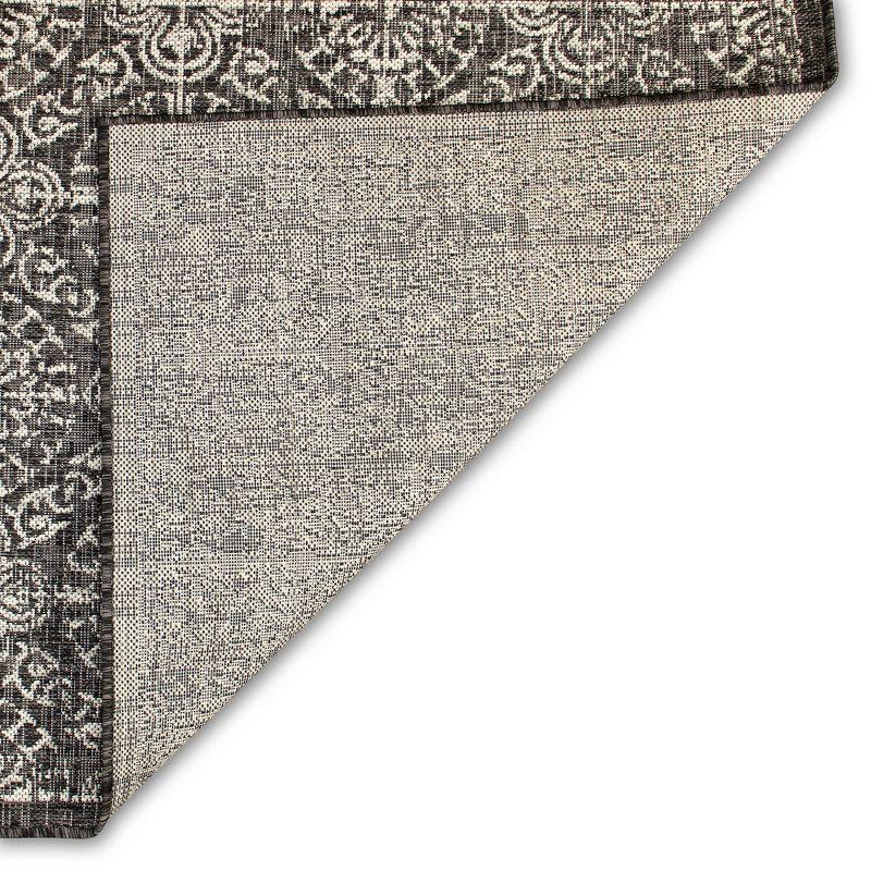 Liora Manne Carmel Antique Tile Indoor/Outdoor Rug Black 7'10" x 9'10"