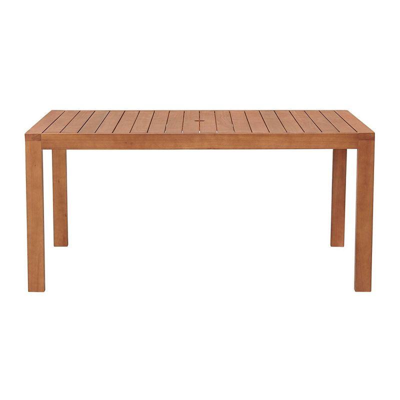 Weston 63" Wide Outdoor Solid Eucalyptus Wood Rectangular Dining Table