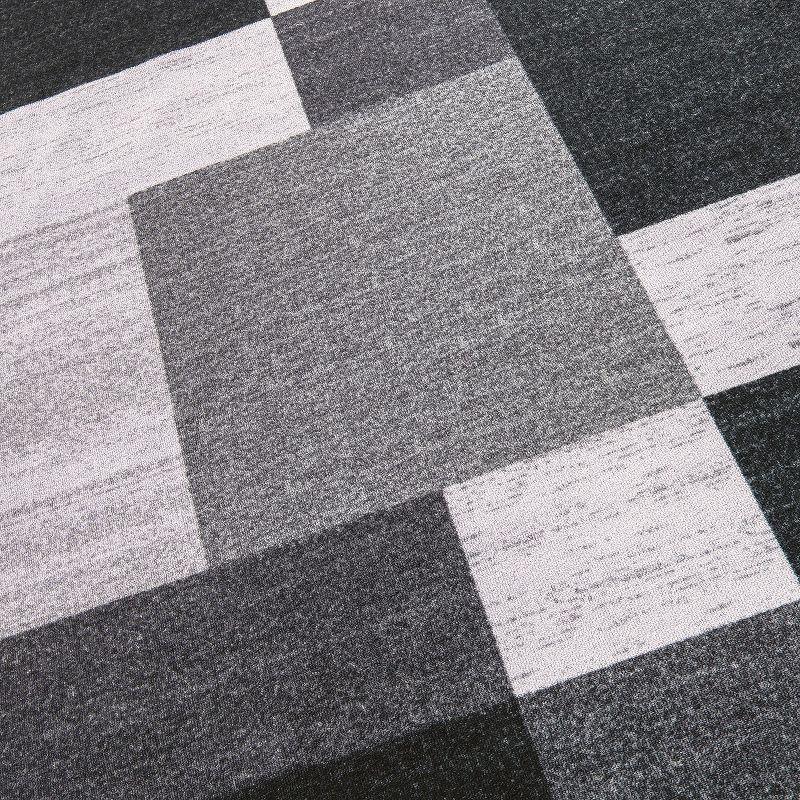 World Rug Gallery Modern Boxes Design Non-slip (Non-skid) Area Rug - Gray 2'7"x4'