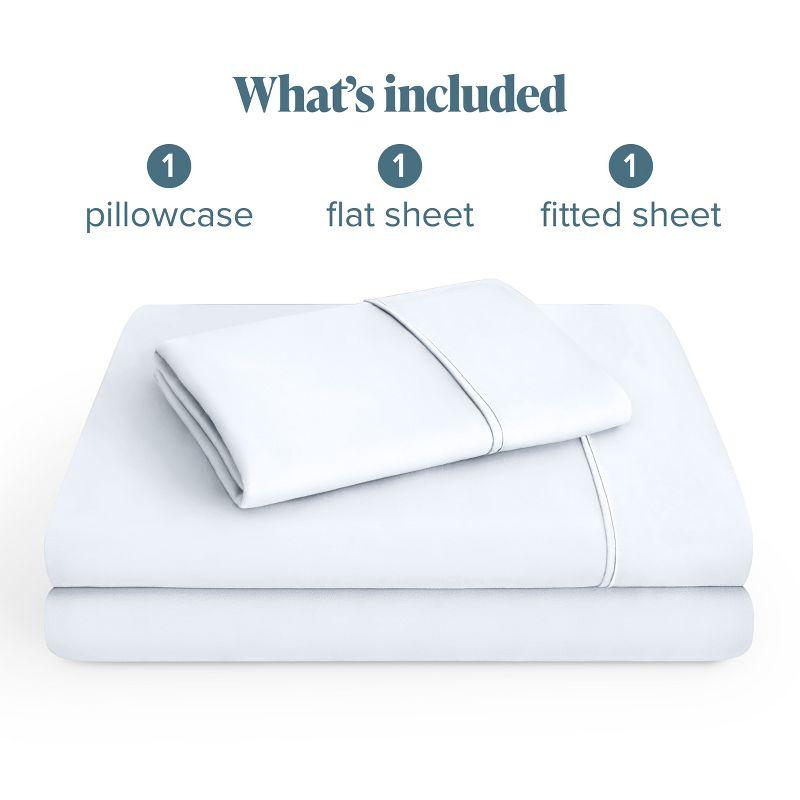 Twin White 3 Piece Ultra-Soft Double Brushed Sheet Set by Bare Home