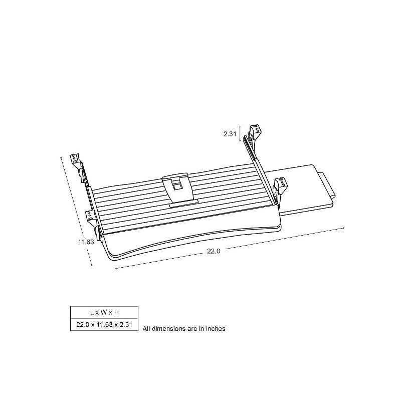 Black Adjustable Under-Desk Keyboard Drawer with Mouse Tray