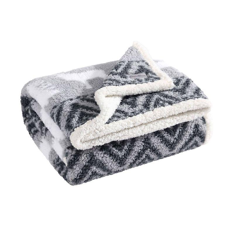 Eddie Bauer Eddie Bauer Printed Sherpa Reversible Throw Blankets