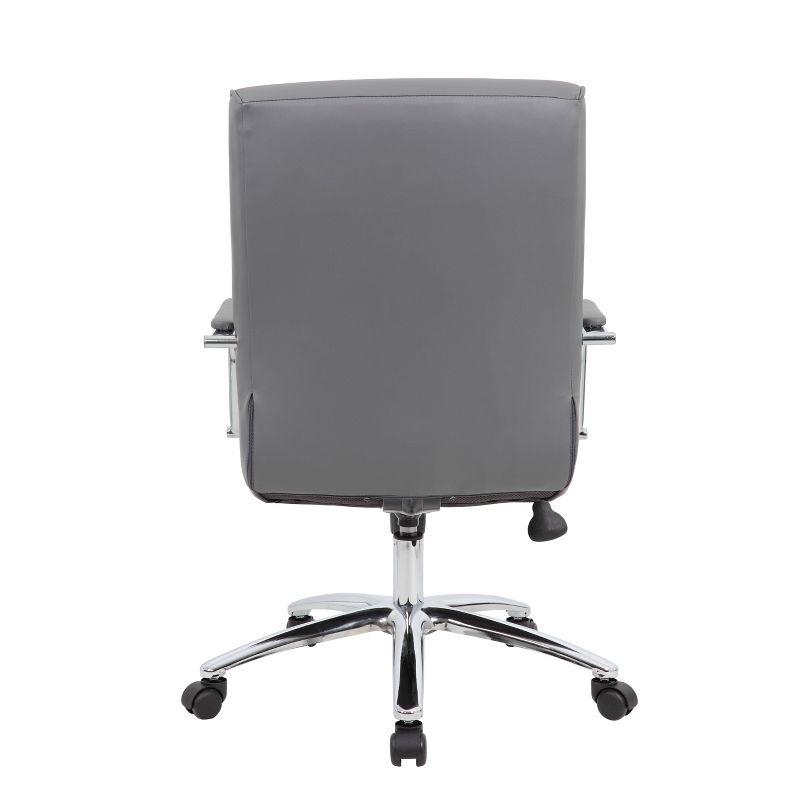 Ergonomic Executive Swivel Chair in Breathable Gray Vinyl