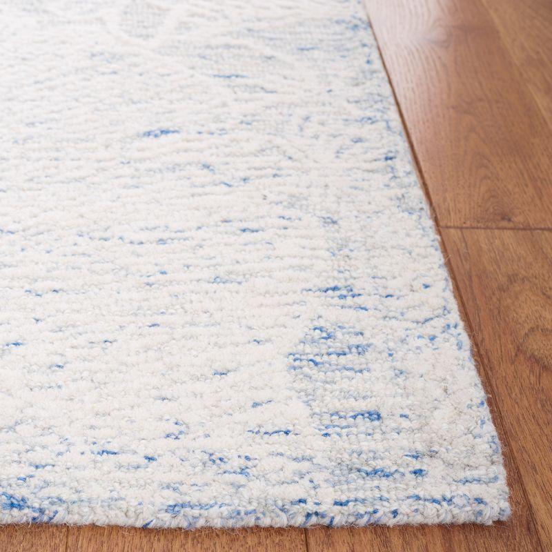 Metro Blue and Ivory Hand-Tufted Wool Area Rug