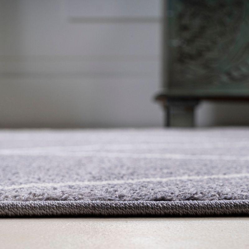 4'x6' Cole Minimalist Diamond Trellis Area Rug, Gray/White - JONATHAN Y