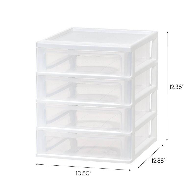 Small White Plastic 4-Drawer Stackable Organizer